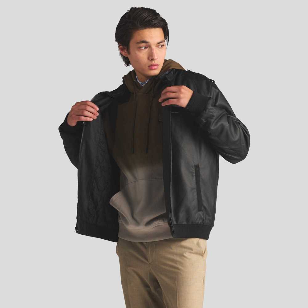 Men's Faux Leather Iconic Racer Jacket - Picture 2 of 5